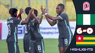 Nigeria vs Togo U20 60 WAFU Zone B U20 Women’s 2023 Falconets Highlights [upl. by Handel882]