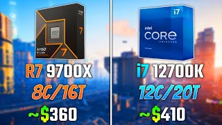 AMD RYZEN 7 9700X vs INTEL i712700K  Test in 6 Games [upl. by Strait]