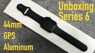 Unboxing amp first review of the new Apple Watch Series 6 44mm space gray Aluminum black GPS [upl. by Vowel206]