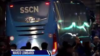 NapoliUnion Berlino il pullman degli azzurri arriva al Maradona la carica dei tifosi [upl. by Eseilana]