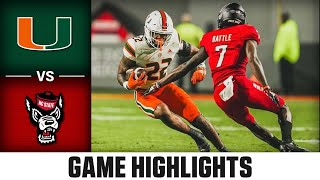 Miami vs NC State Game Highlights  2023 ACC Football [upl. by Alilad161]