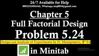 Full Factorial Design Problem Solved in Minitab with Interpretation  Experimental Design  DOE [upl. by Fionna]