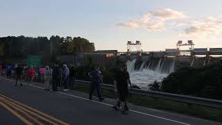 Alexander County residents watch water pour through Oxford Dam [upl. by Atinus432]