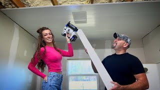 Installing Shiplap Ceiling  Building Our Own Home Ep120 [upl. by Wellington930]