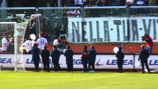 Minuto di silenzio per Morosini  Livorno Vs Cittadella [upl. by Zenia]