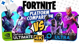 FORTNITE  GeForce Now ULTIMATE vs Boosteroid ULTRA  4K Game Streaming Comparison [upl. by Katinka]