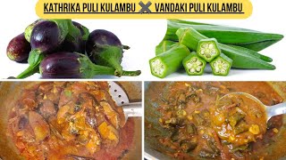 கத்திரிக்காய் குழம்பு வெண்டைக்காய் குழம்பு Kathrika kulambu vandakaikulambuBrinjalLadyfinger [upl. by Hevak]