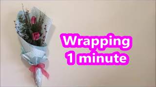 Wrapping a small bouquet in a minute wrapflowers [upl. by Lienahs158]