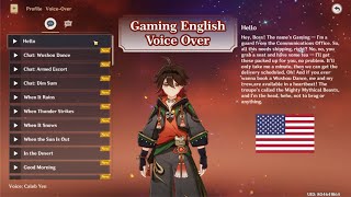 English Gaming Voice Lines by Caleb Yen  Genshin Impact [upl. by Belter]