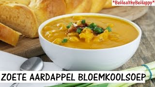 BLOEMKOOLSOEP MET ZOETEAARDAPPEL VEGAN [upl. by Wilde312]