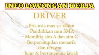 Loker Batam Hari ini Driver LViors  Lowongan Kerja Batam Hari ini [upl. by Verge]