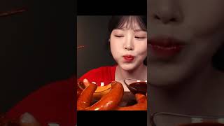 Buldak Kielbasa Mukbang Asmr shorts [upl. by Nij933]