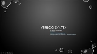 Verilog Tutorial 06  Verilog Syntax  Part 02 [upl. by Llednov]