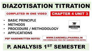 Diazotization Titration  Basic Principle  Method  Procedure  Ch 4 Unit 3  P Analysis 1st sem [upl. by Silera]