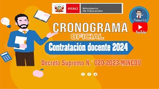 ¿Como acceder al cronograma oficial de contratación docente 2024 [upl. by Iralam]