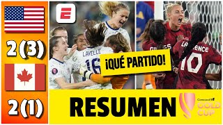 DRAMÁTICO EEUU venció a Canadá en PENALES y definirá la FINAL vs Brasil  Copa Oro Femenina [upl. by Nolra209]