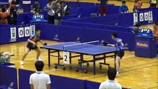 《卓球》2014 インターハイ 準決勝 及川瑞基青森山田 vs 坪井勇磨青森山田 [upl. by Hootman947]