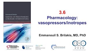 36 Manual of PCI  Pharmacology vasopressors and inotropes [upl. by Lavro]