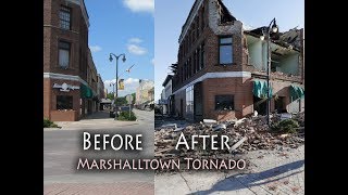 Marshalltown Tornado before and after Iowa tornadoes damage courthouse [upl. by Sydel899]