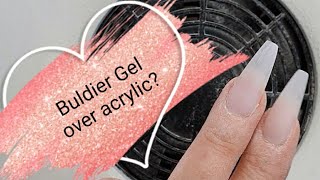 Can you apply buldier gel over acrylic Real time acrylic rebalance with buldier fiber gel [upl. by Ylelhsa]