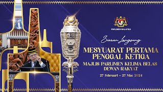 LANGSUNG Persidangan Dewan Rakyat  Mesyuarat Pertama Penggal Ketiga  4 Mac 2024  Sesi Pagi [upl. by Akcirderf]