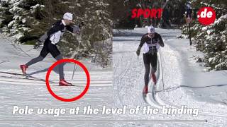 Crosscountry skiing technique Classic diagonal [upl. by Lemrac]