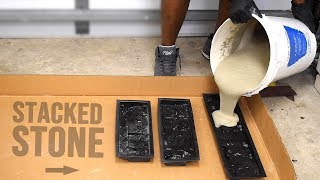 How to make Concrete Stacked Stones  Homemade Wall Stones [upl. by Annaul]