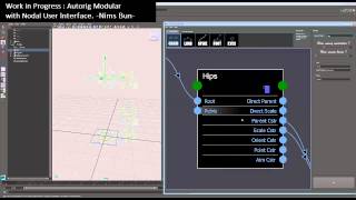 WIP  Autorig Modular Nodal Interface Pyside Maya 2014 [upl. by Amsed]