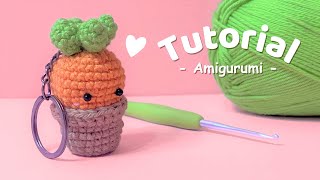 Cómo hacer una zanahoria en un macetero 🌱  Tutorial paso a paso de crochet [upl. by Nylatsirhc646]