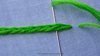 Basic Hand Embroidery Part  62  Heavy Chain Stitch [upl. by Lrac]