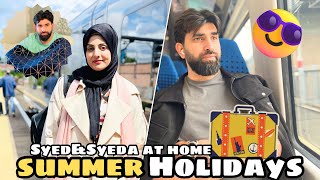 Syed and Syeda off to summer holidays 😎  long journey se tired 😥  Iran to England 🇬🇧 [upl. by Chlo]