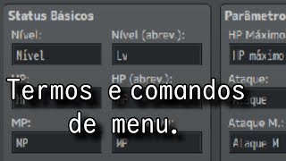 Termos e Comandos de Menu  RPG MAKER MV [upl. by Bremser381]