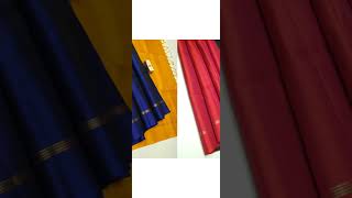 PLAIN WITH JARI LINED BORDERPREMIUM QUALITY SILKPURE HANDLOOM SOFT SILK SAREE warp 5699 [upl. by Annaert]