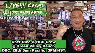 Live craps game with hawaiicrapsshooters and chef dice at green valley ranch casino in Las vegas [upl. by Egas]