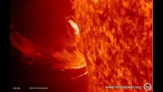 Solar flares  Strong activity several eruptions on sunspot 1598 Oct 19th 2012  Video Vax [upl. by Kerek]