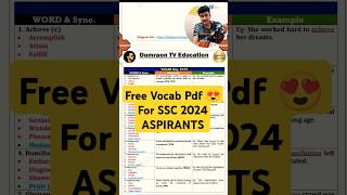 Most Important Vocabs Free Pdf For MTS 2024 Aspirants🔥 ये ज़रूर पढ़कर जाना। mts sscmts mts2024 ssc [upl. by Eicam142]