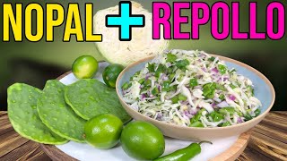 Beneficios del NOPAL y REPOLLO Ensalada fácil de hacer [upl. by Tut]