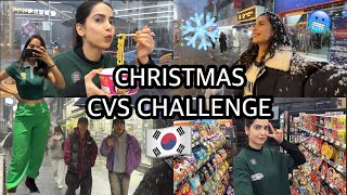 🇰🇷MYSTERY COLOR CVS CHALLENGE shopping in the snow ❄️ [upl. by Chic902]