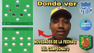 Deportivo Cuenca vs Emelec ALINEACIONES COMFIRMADAS  NOVEDADES De la Fecha 2 LigaPro 2024 [upl. by Koren211]