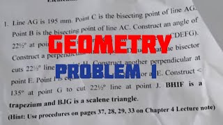 GEOMETRIC PROBLEM 1 in  Technical drawing  Engineering drawing [upl. by Rehpetsirhc]