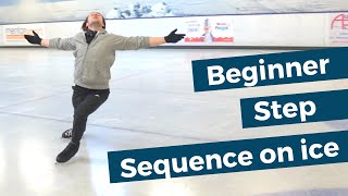 Beginner Figure Skating Step Sequence on Ice [upl. by Jamey]