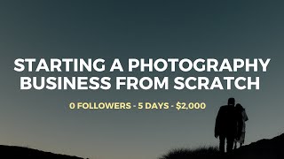 How to start a photography business in 5 days Small business Documentary [upl. by Auqeenahs996]