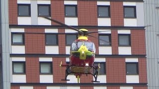 Midlands Air Ambulance GOMAA  Lands at Birmingham Childrens Hospital [upl. by Jordon816]