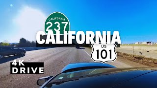 🚗💨 Santa Clara CA 237 🌉 to US 101 🛣️  California Drives  Silicon Valley [upl. by Millburn]