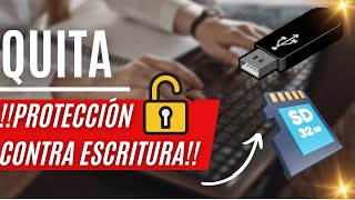 QUITA la PROTECCIÓN CONTRA ESCRITURA de TU Memoria USB ó SD EN MINUTOS 2024  Fácil y Rápido [upl. by Arnaud763]