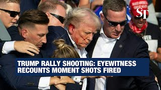 Trump rally shooting Eyewitness recounts moment shots fired [upl. by Aigneis]