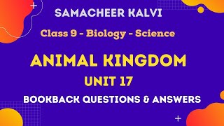 Animal Kingdom Book Back Answers  Unit 17  Class 9  Biology  Science  Samacheer Kalvi [upl. by Ynitsed]