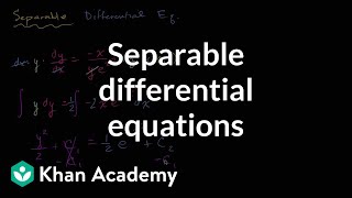 Separable differential equations introduction  First order differential equations  Khan Academy [upl. by Edrick]