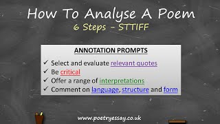 How To Analyse A Poem [upl. by Niltyak]