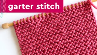 Garter Stitch Knitting Pattern for Beginners 2 Row Repeat [upl. by Ronica]